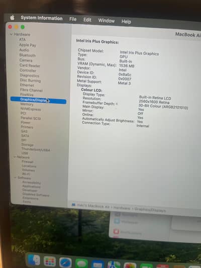 Macvook Air 2020 13'inch core i3 8/256 - Apple laptop