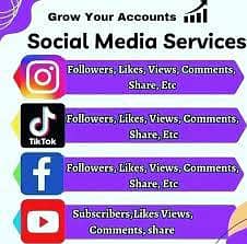 Increase Social Media Accounts Followers Likes Views Comments.