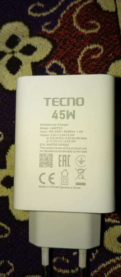 Tecno original fast charger