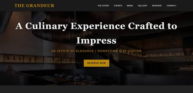 Professional One-Page Restaurant Website Design
