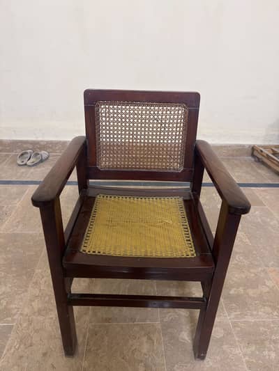 2 chairs and 1 table wooden