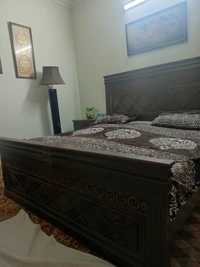 Double Bed With 2 side tables & dressing table