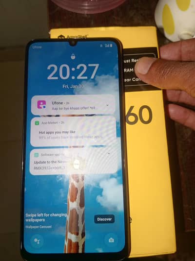 4GB 64GB realme 10 by 10 good condition urgent for sale
