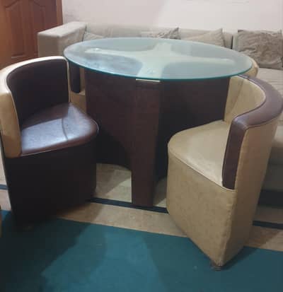 Dining Table 4 Seater Sofa Style Chairs