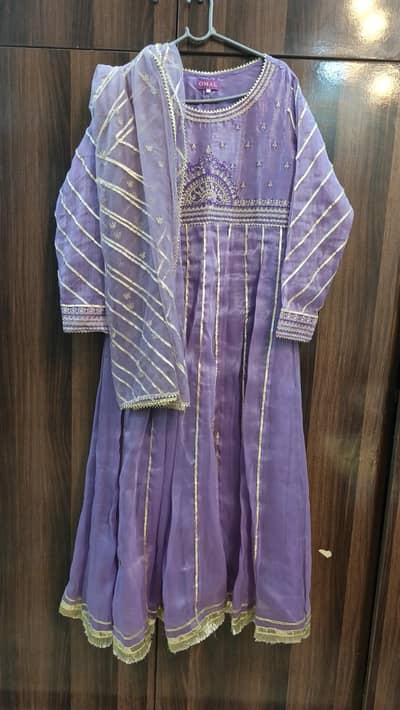 3pc embroidered party wear frok