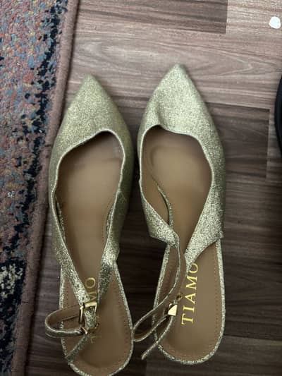 Gold Glitter Party Heels for Sale