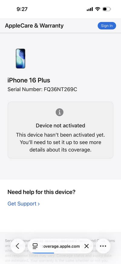 iPhone 16 plus Brand new non active box pack 128Gb lla jv