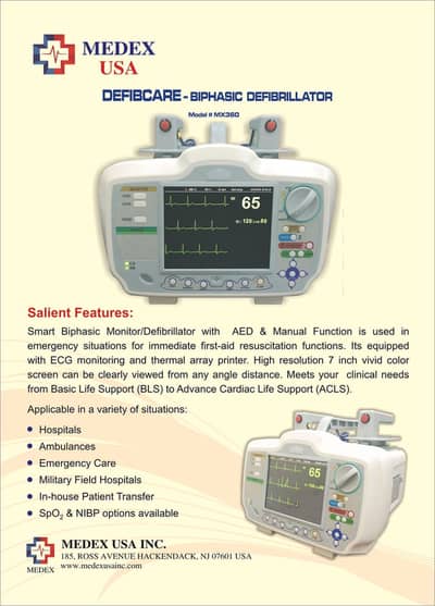 Medex USA INC - Defibcare MX-360 Biphasic Defibrillator
