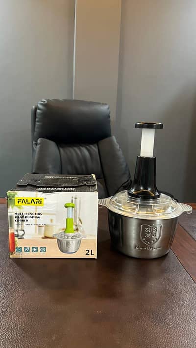 Manual Vegetable Chopper / Food Cutter Stainless Steel Bowl 4L