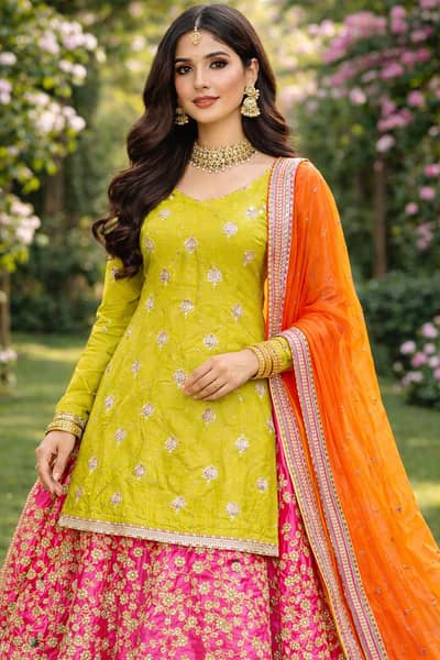 3 PC Stiched party wear stitched dress organza dress