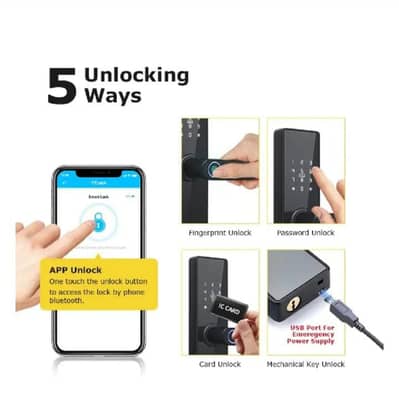 All fingerprint Handle door lock T5 Electronic Digital Door Lock Tuya