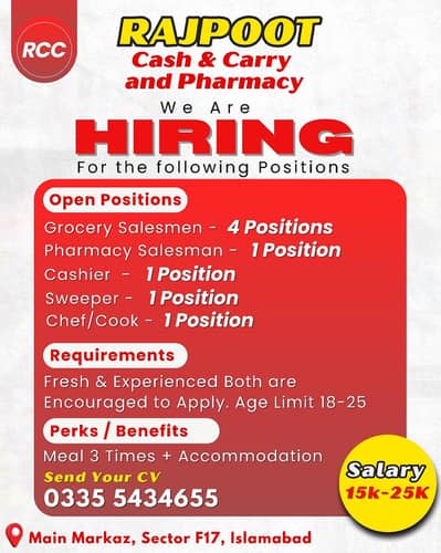 Urgent Hiring - Salesmen Required for Mart