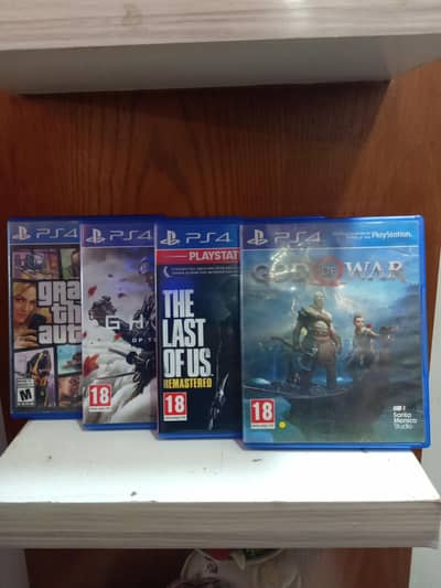 PS4 used games- last of us 1, God of war 2018,GTA V,Ghost of Tsushima