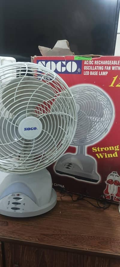 12 inches 10/10 condition chargeable fan strong wind