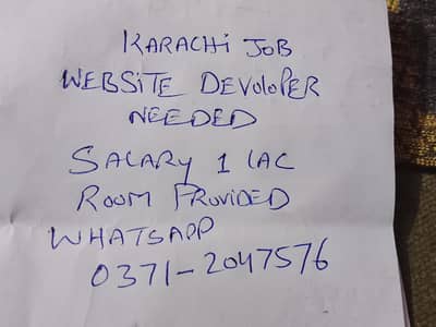 Karachi mein web developer needed