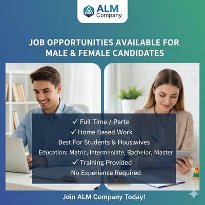 Part-Time & Full-Time Home base Jobs Available (Office & Online Work)