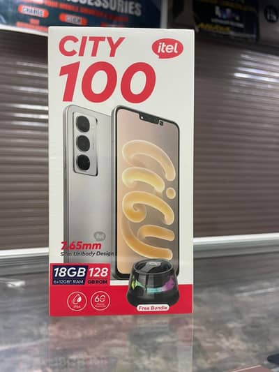 itel City 100 GB 6/128 no active box packe full original seat packe