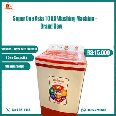 Super One Asia 10 KG Washing Machine – Brand New
