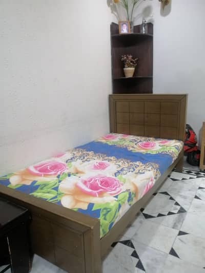 Single Bed with Mattress & Side Table - Excellent Condition