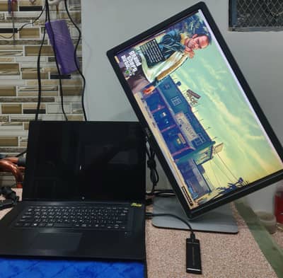 Gaming Laptop with Dell Monitor