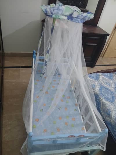 wooden baby cot with swing