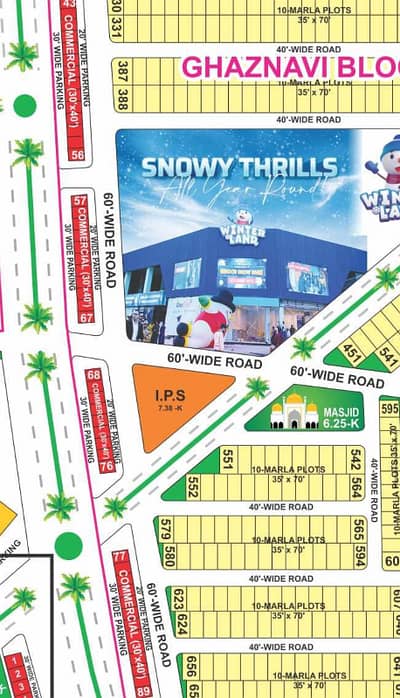 4 MARLA COMMERCIAL PLOT MAIN BOULEVARD GHAZNAVI BLOCK