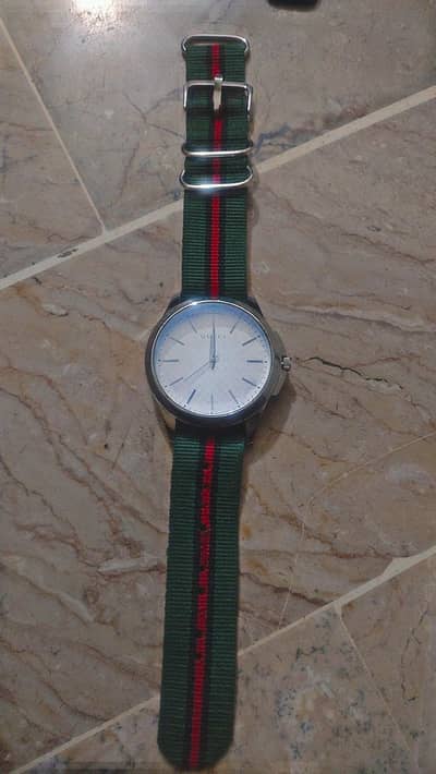 Gucci G-Timeless Web Nylon White Dial Mens Watch YA126322