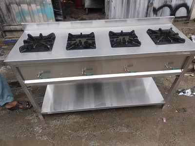 four burner stove  stainless steel