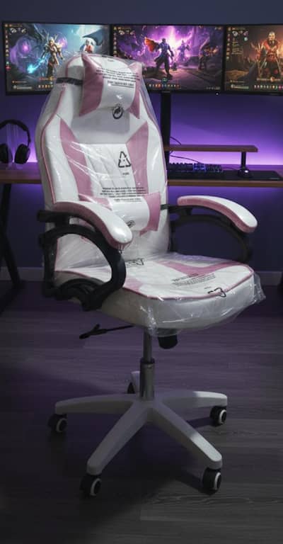 Brand New Gaming Chair (Pink & White) - Unused & Wrapped available.