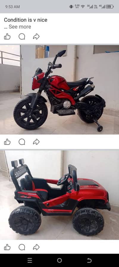 kids electric car and bike for sale