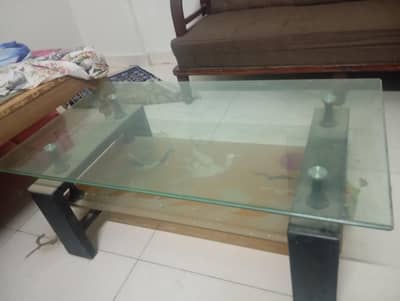 sofa set with 2 mirror tables