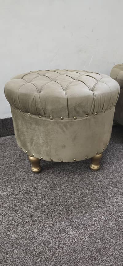 Velvet Ottoman Stools – Set of 2
