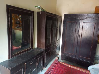almary, showcase and dressing table