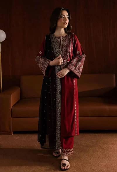 3 pcs women's Embroidered suit