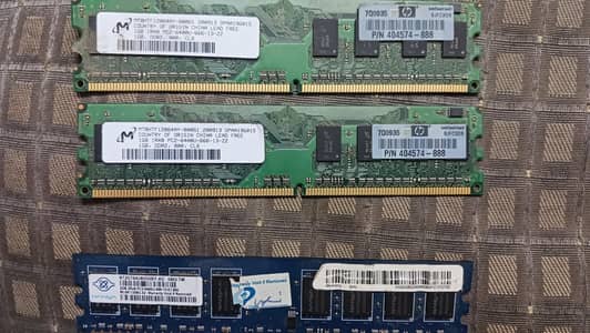 two 1 Gb DDR2 RAM HP and 1 NANYA 2 Gb RAM