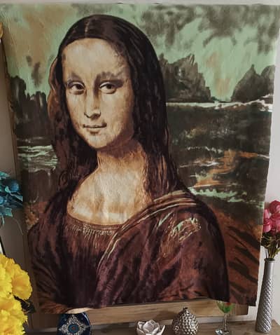 Mona Lisa Picture in Fabric.    36" Wide  45" Length