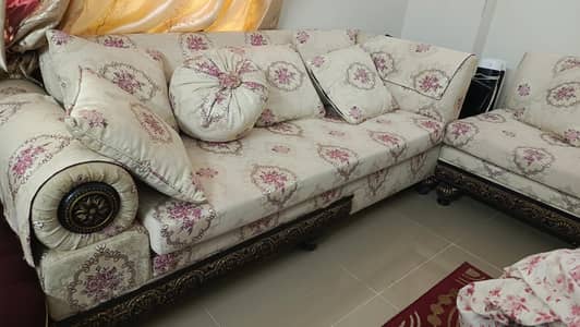 6 SEATER CORNER SOFA MADE WITH IMPORTED FABRIC (DUBAI)