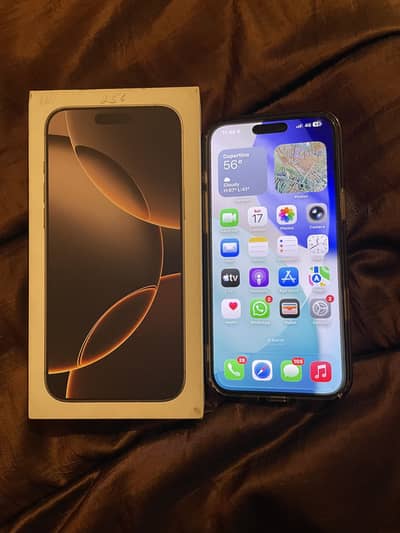 Iphone 16 pro max desert color  10 by 10 battery health 96% with box