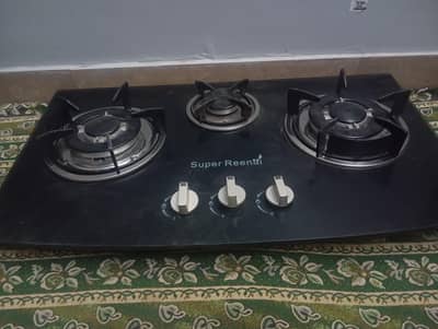 Glass stove A1 condition with 3 working heating burner