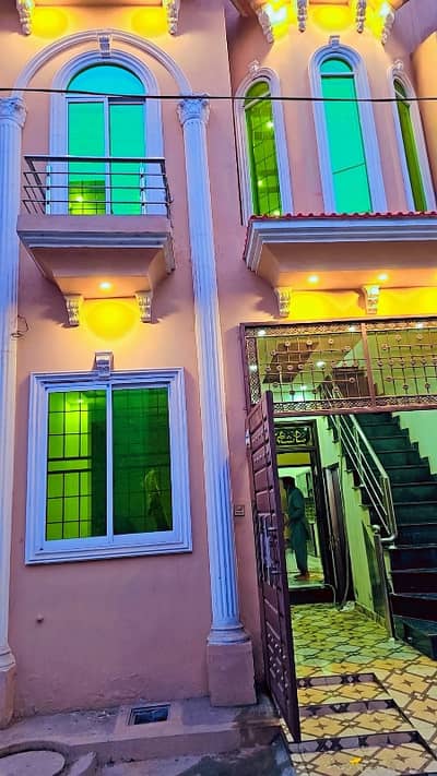 3 Marla Double Story House For Sale Brand New Home Ideal And Hot Loction Carpet Road Water Electricity Available 3D Ultra Model Design Spanish Look Furnished Home With Wood Work Gated Society 24 Hour Security Guard Near Sozo Water Park Near Canal Road