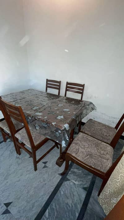 Luxury style 6 wooden chairs with dinning table for big family