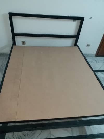 black king iron bed without mattress