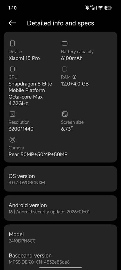 Xiaomi 15 pro 12 256