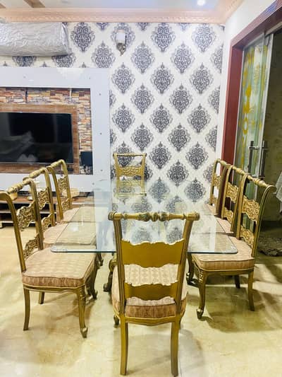 Pure Wood Dining Table| Dining Table With 8 Chairs |