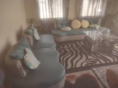 5 seater sofa set with 2 wooden bench