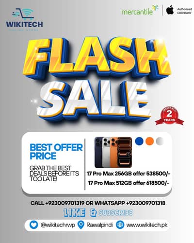 Iphone 17 Pro Max 256 and 512GB PTA Mercantile Available