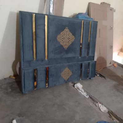 bed . poshlsh bed double bed set  slde table