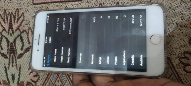 iphone 8plus official pta 256gb.