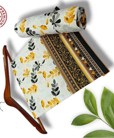 2 Pcs Women's Unstitched Printed Suit