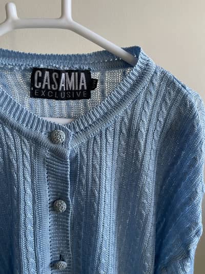 Light blue sweater cardigan